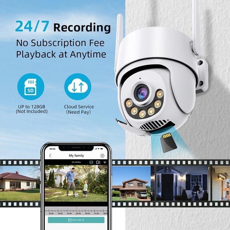 Haishamao High-Resolution 4MP WIFI Cctv Camera home Ip Outdoor Security IP Network Camera with Night Vision and Motion Detection