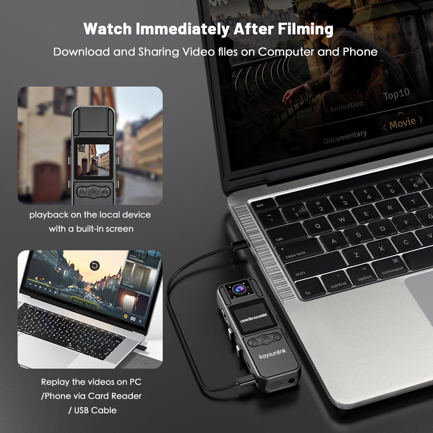 1.4 inch Screen Body Camera with Audio and Auto Video Night Vision 1080P FHD Mini Wearable Body Worn Cam Portable