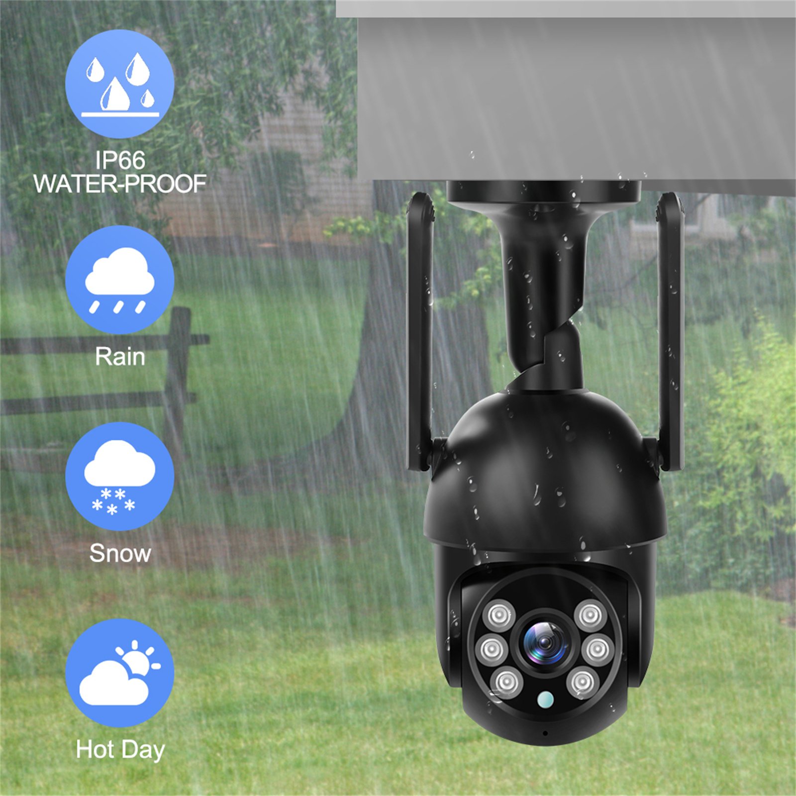 Ikevision 1080P Wireless PTZ Security Camera 2MP Network CCTV Camera with Flexible Bracket for Home Smart, APP OEM ODM Support