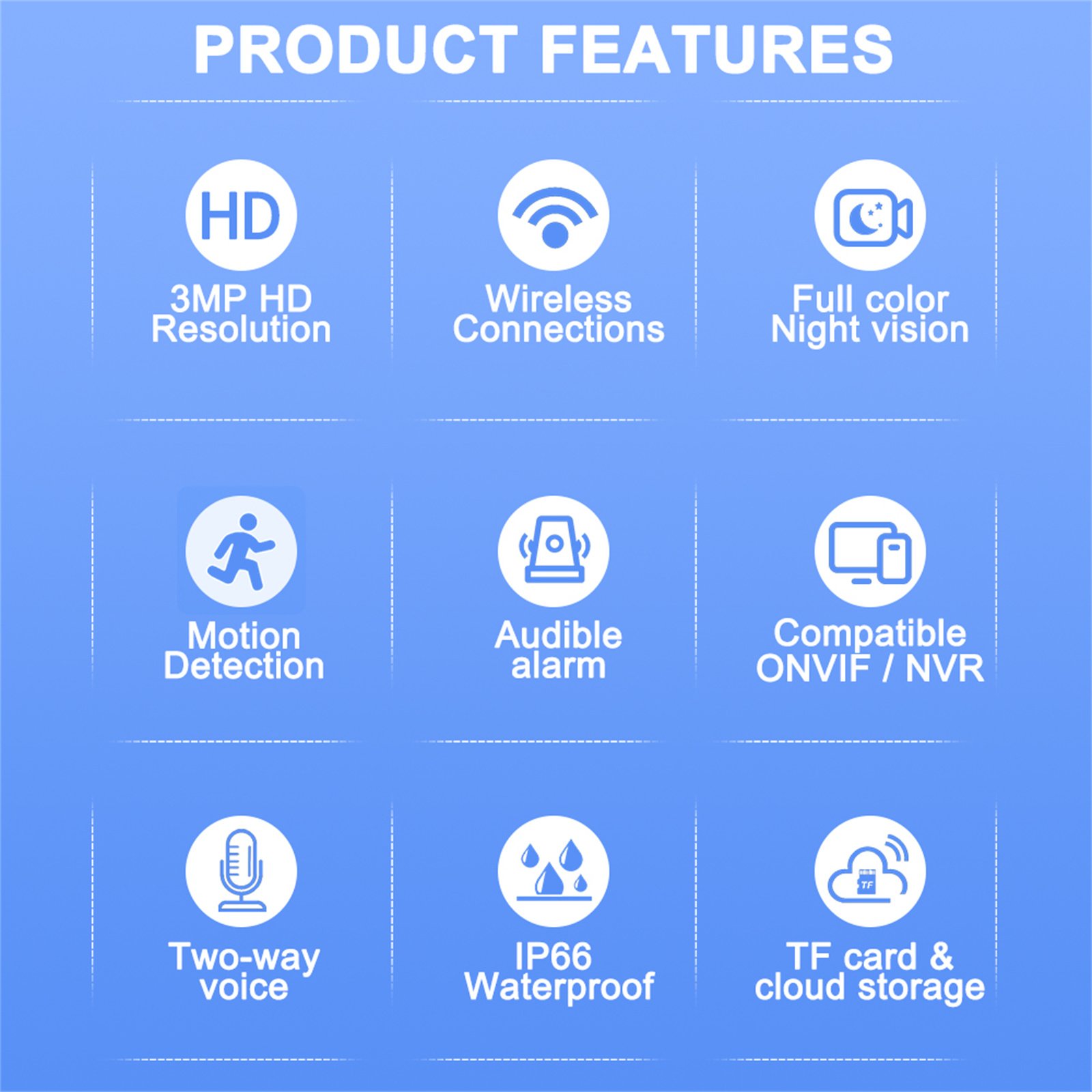 Ikevision 1080P Wireless PTZ Security Camera 2MP Network CCTV Camera with Flexible Bracket for Home Smart, APP OEM ODM Support