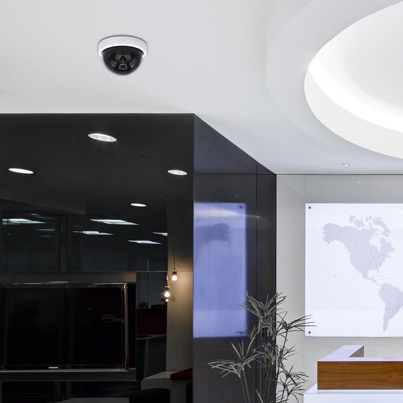 White Flashing IR Light Home CCTV Outdoor Dome Dummy Fake Security Camera