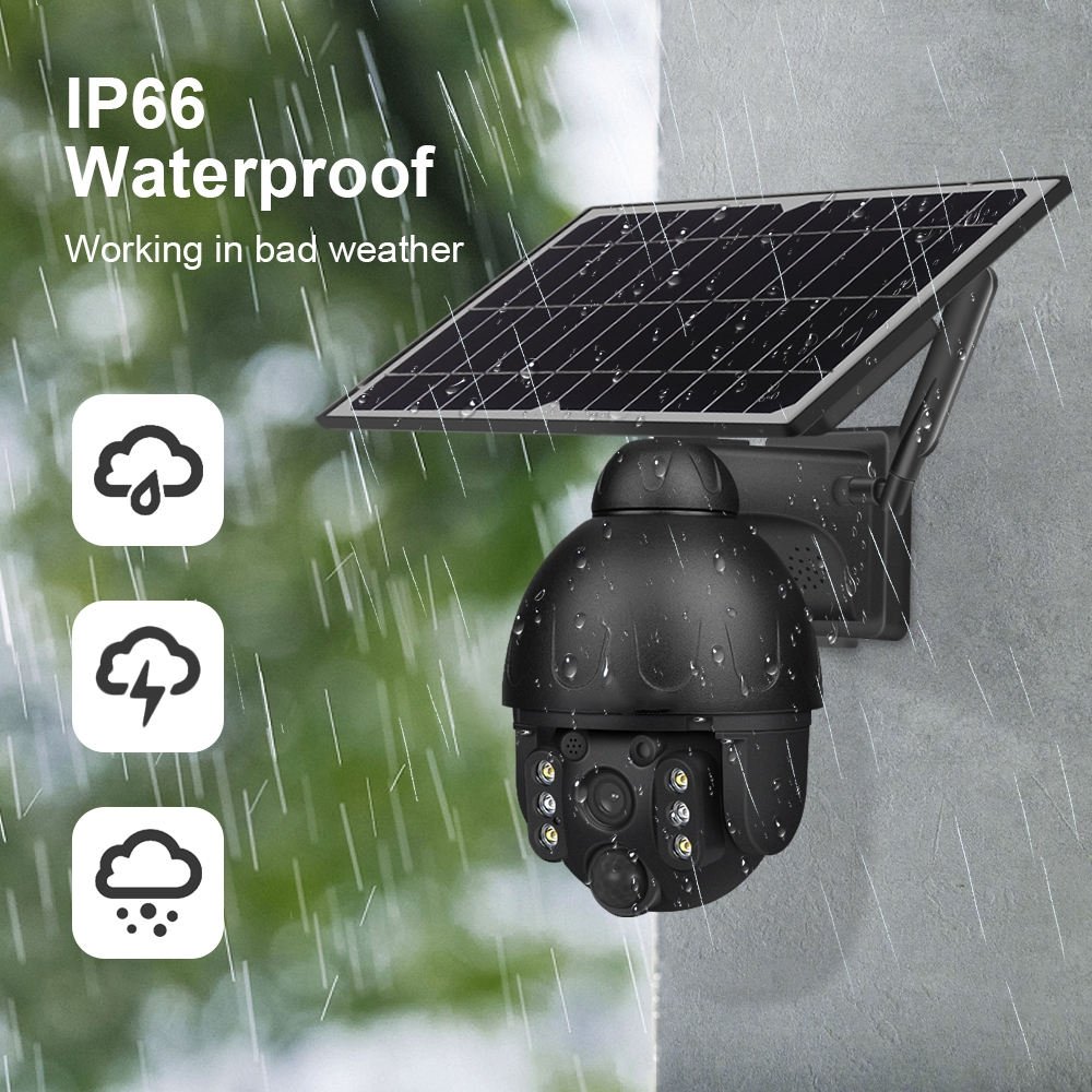 Custom Your Own Logo 3MP WIFI HD IP PIR Human Detection PTZ Security System Waterproof Outdoor WiFi Solar CCTV Camera