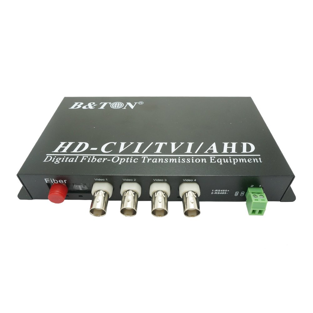 4 Channel Digital Video Converter AHD/CVI/TVI Signal to BNC to Fiber Video Transmitter/Receiver