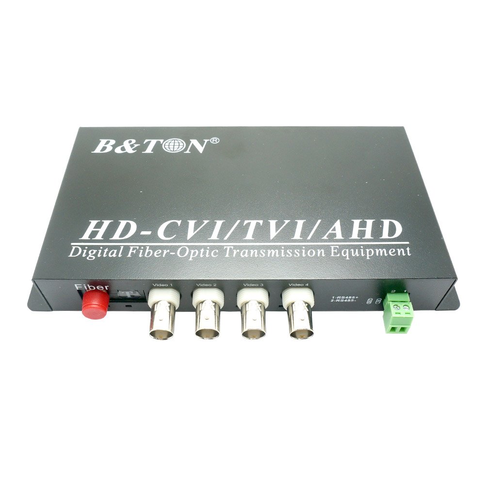4 Channel Digital Video Converter AHD/CVI/TVI Signal to BNC to Fiber Video Transmitter/Receiver