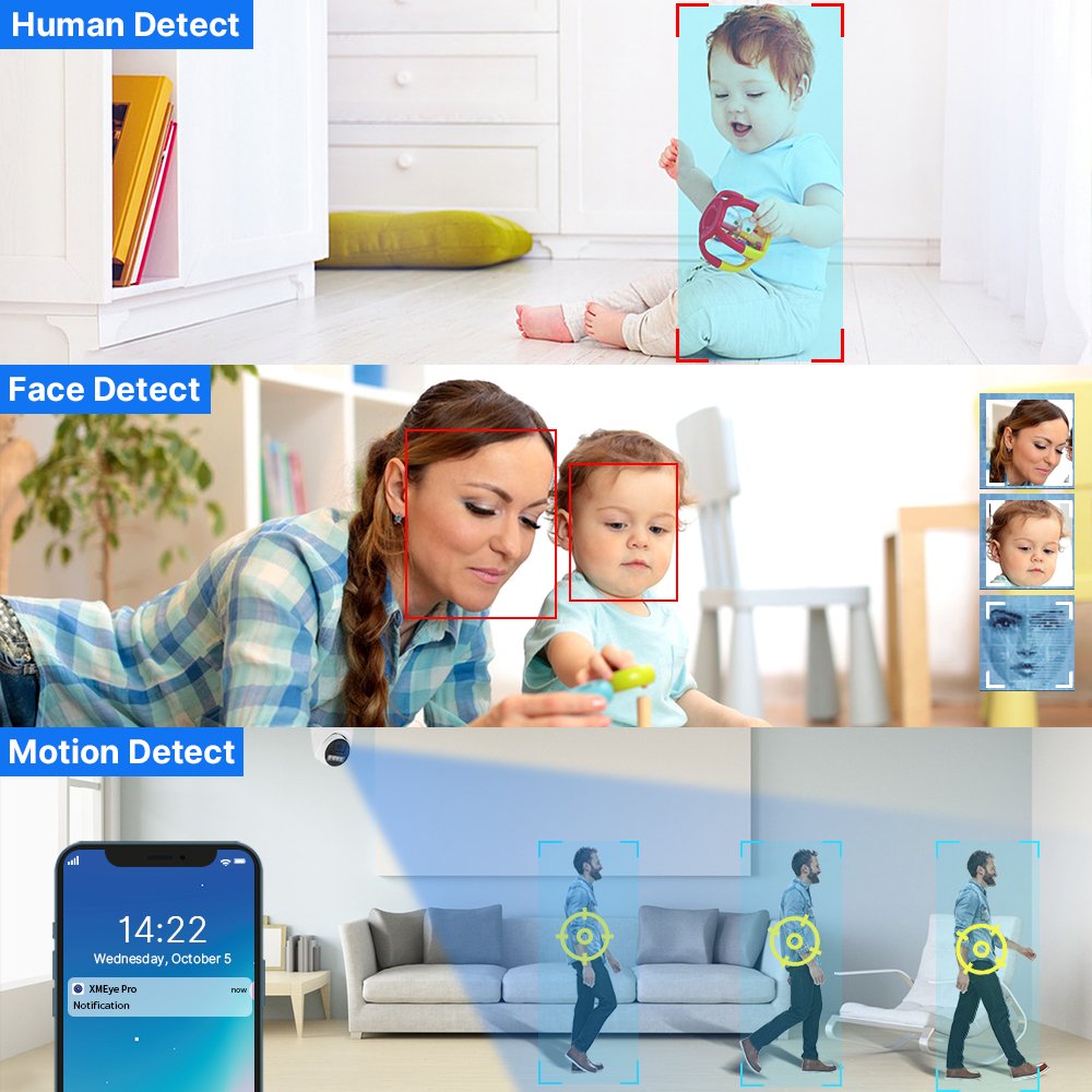 Hiseeu 5MP AHD Camera H.265 Indoor Security Night Vision Real-time Audio CCTV Surveillance Dome Ahd Cctv Analog Camera