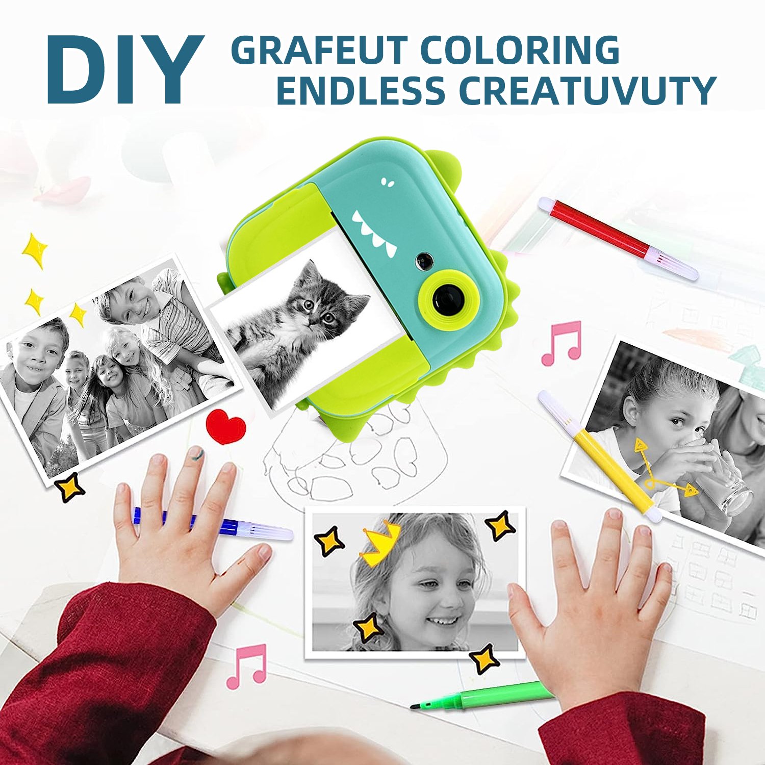 Factory Kids Camera Instant Printer Cameras Christmas BirthdayGifts for Kids Photo Paper Toddler Digital Camera mini impresora