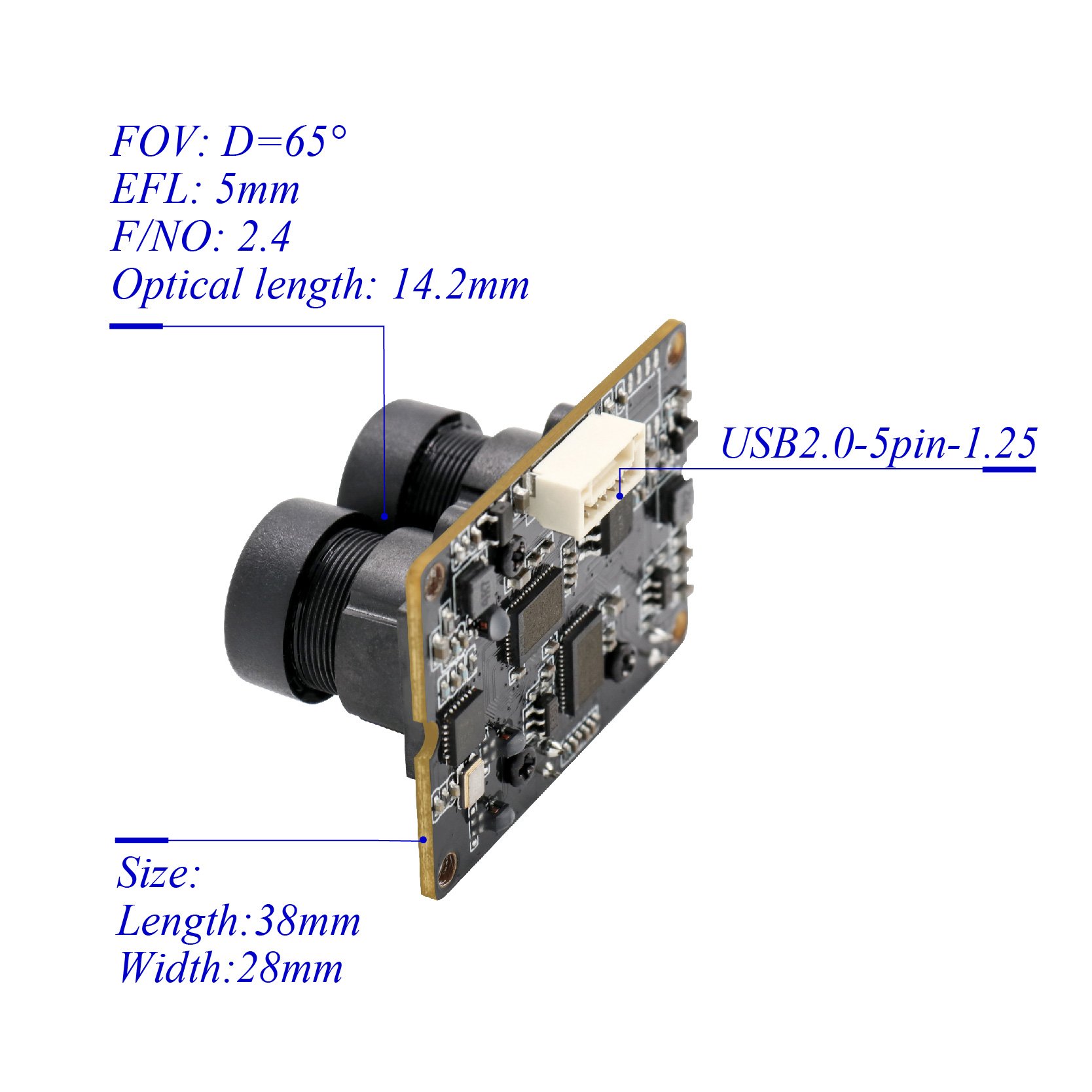 Customized RX2719 2MP Accurate 3D Algorithm Binocular RGB and IR No Distortion Stereo Dual Lens Camera Module Mini Camera 0663-b