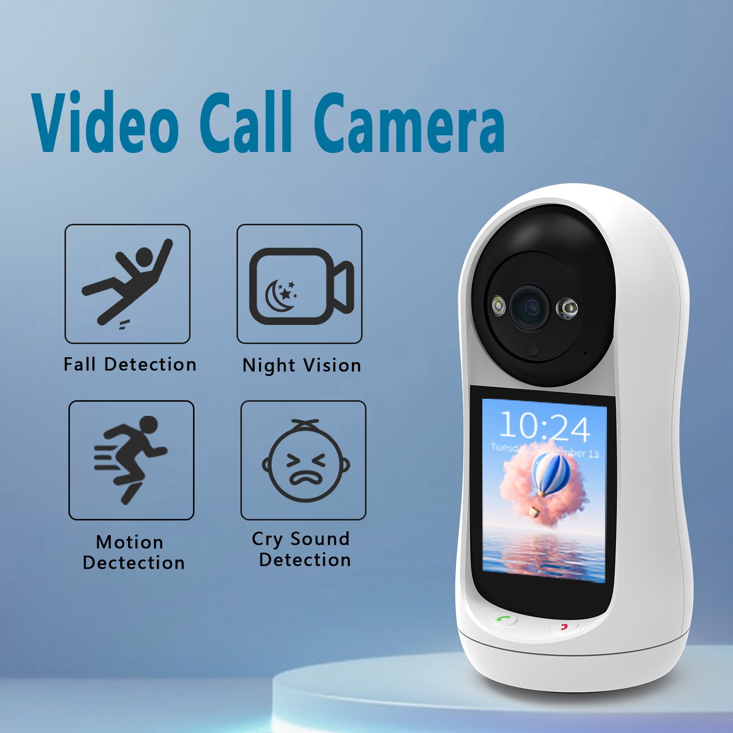 3MP ICSEE Baby Monitor With Screen Night Vision Motion Cry Sound Detection One Click Video Call Dual Intercom WIFI PTZ Camera
