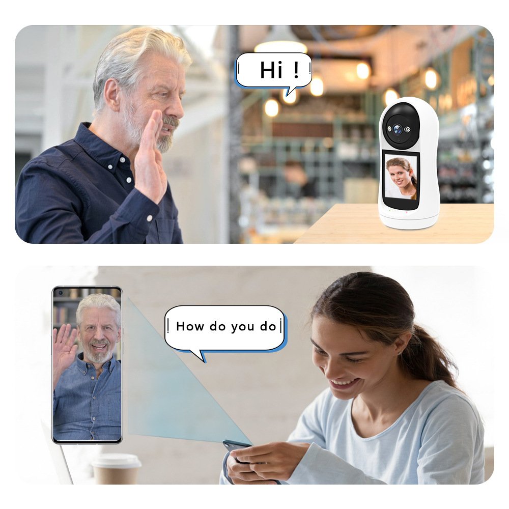 3MP ICSEE Baby Monitor With Screen Night Vision Motion Cry Sound Detection One Click Video Call Dual Intercom WIFI PTZ Camera