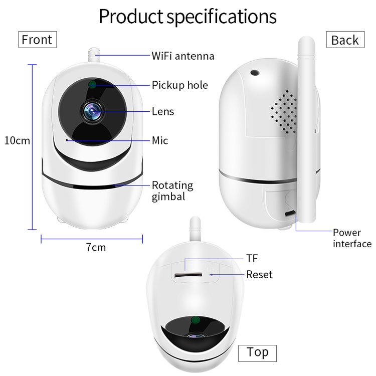 Tuya Smart Home Camera 1080P Indoor Security Wireless Baby Camera 360 Degree Auto Tracking WiFi IP Camera