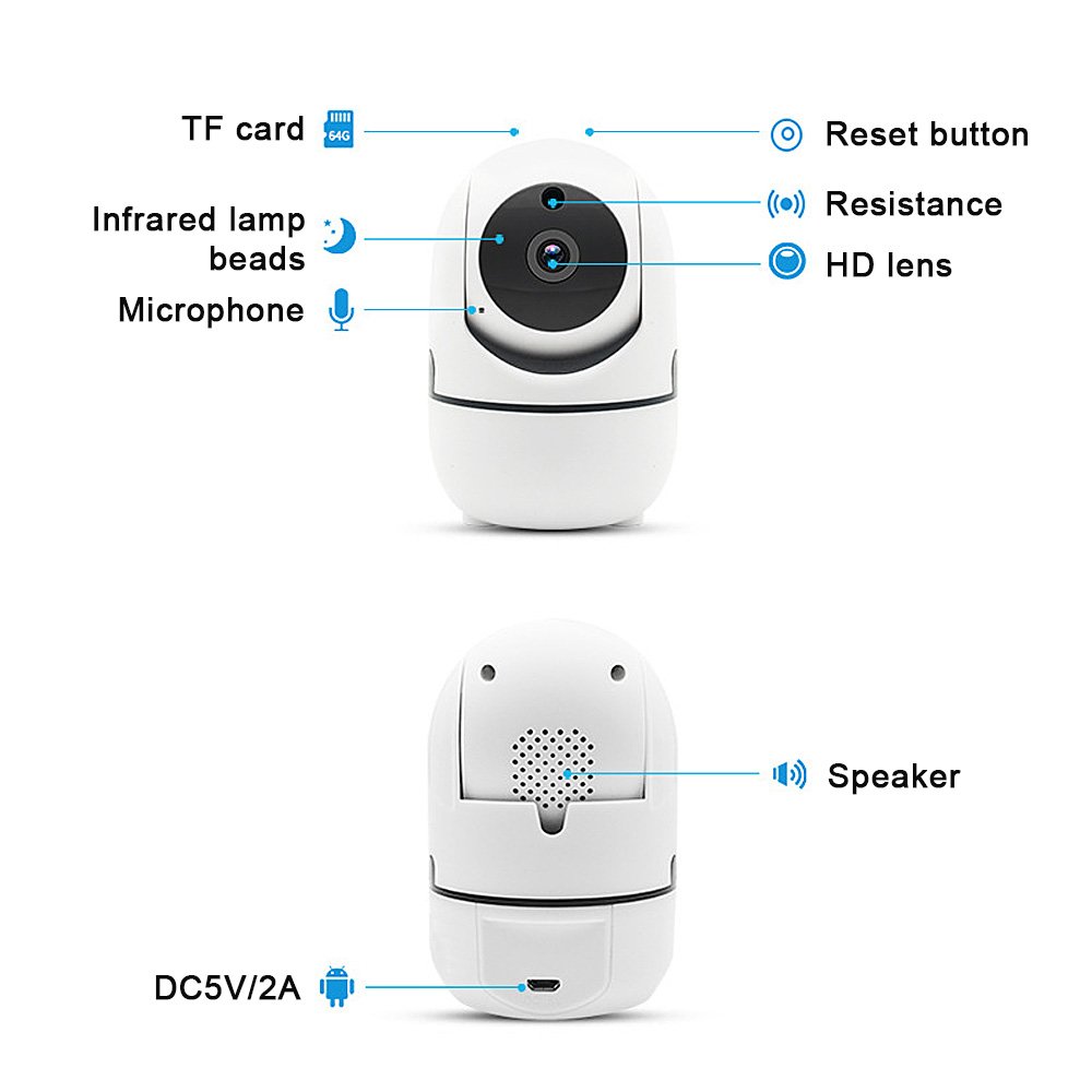 Tuya Smart Home Camera 1080P Indoor Security Wireless Baby Camera 360 Degree Auto Tracking WiFi IP Camera
