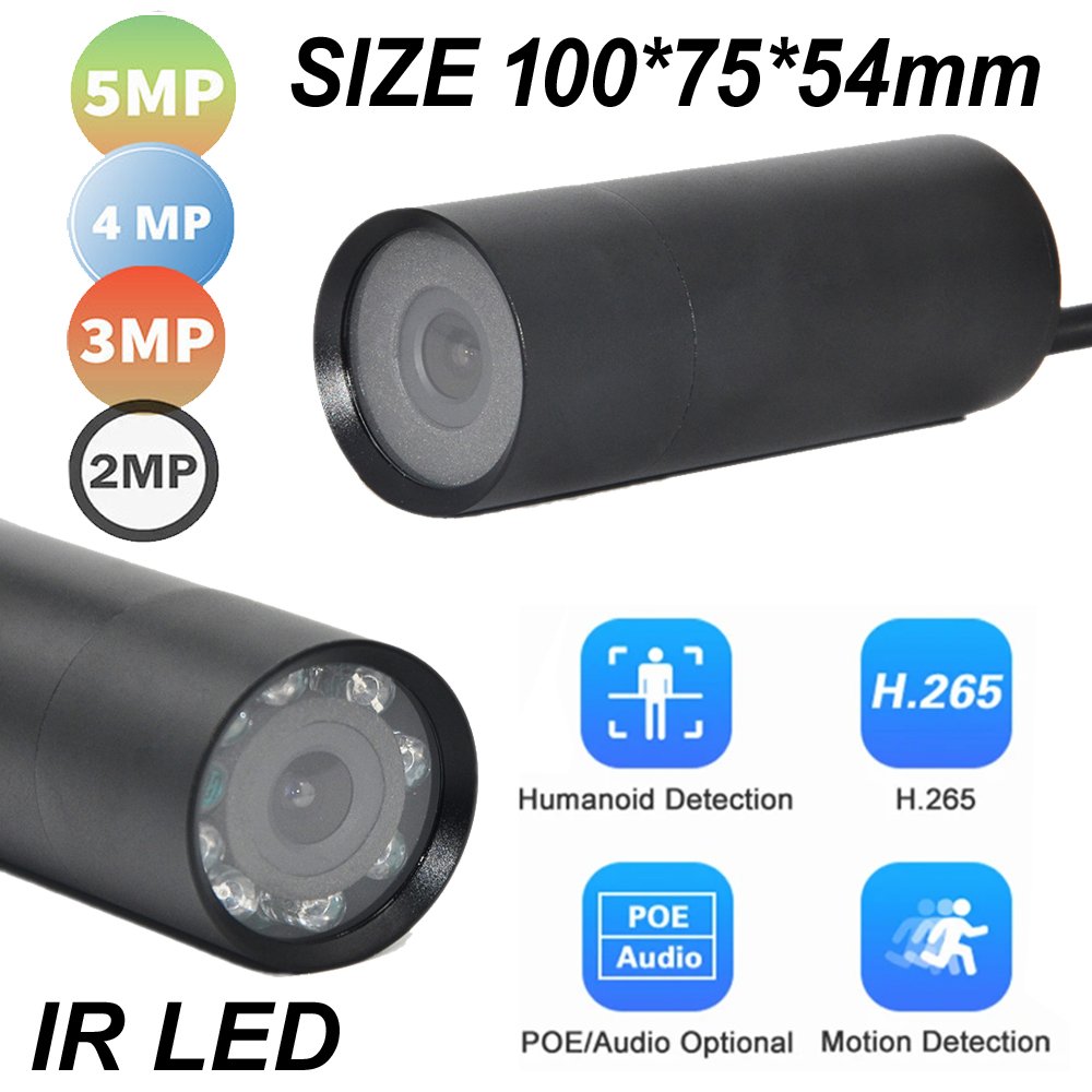 IR Led 5MP POE Lux POE Waterproof Surveillance Network On vif P2P Web Micro Bullet Mini IP Camera Underwater Mine Industry Use