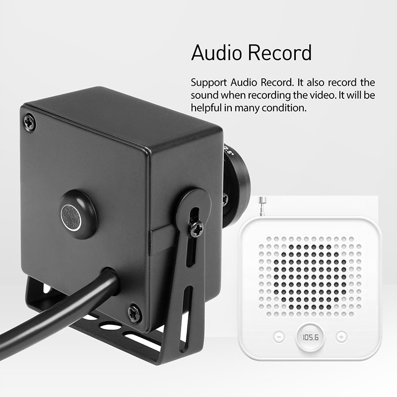 REVODATA 5MP Mini PoE IP Camera Audio, Fisheye Lens Indoor Microphone Security Camera Network CCTV Surveillance (I706-3-P-A-TS)