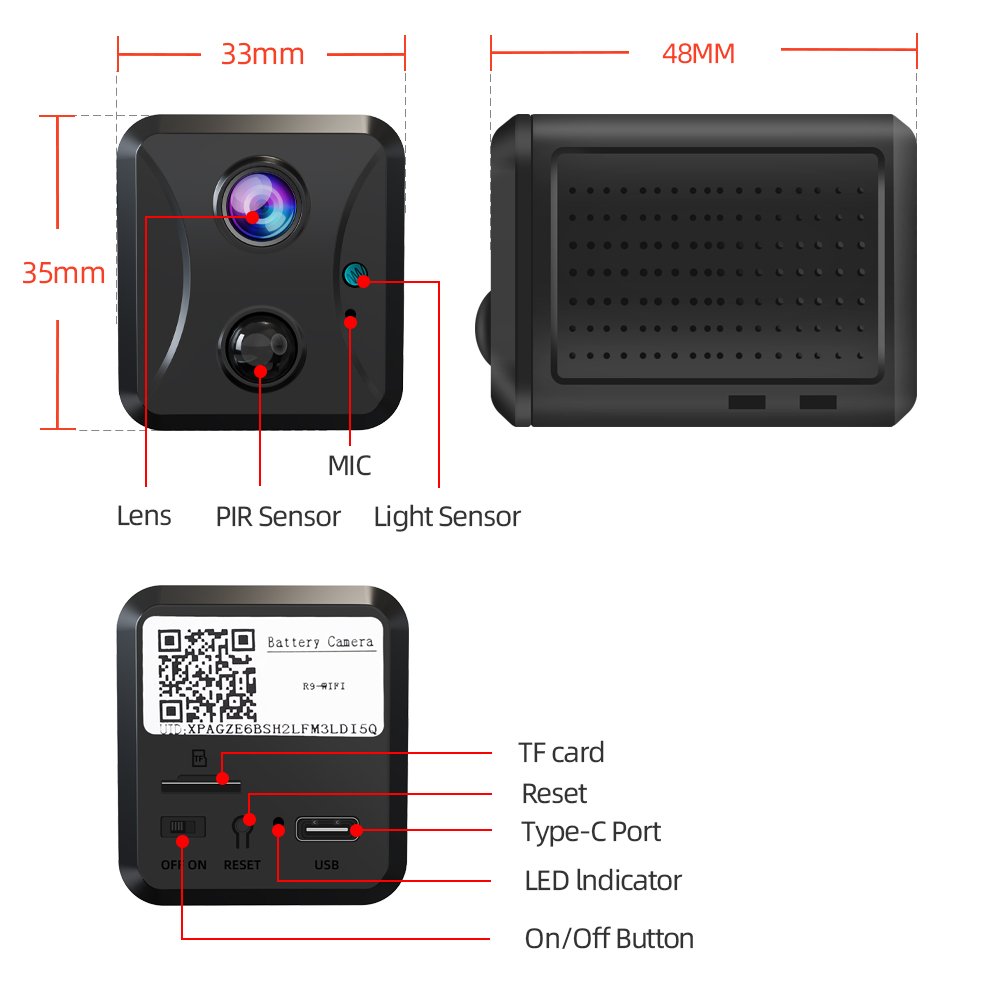 4G Mini battery camera Low power Two way talk PIR detection network camera portable wireless indoor camera