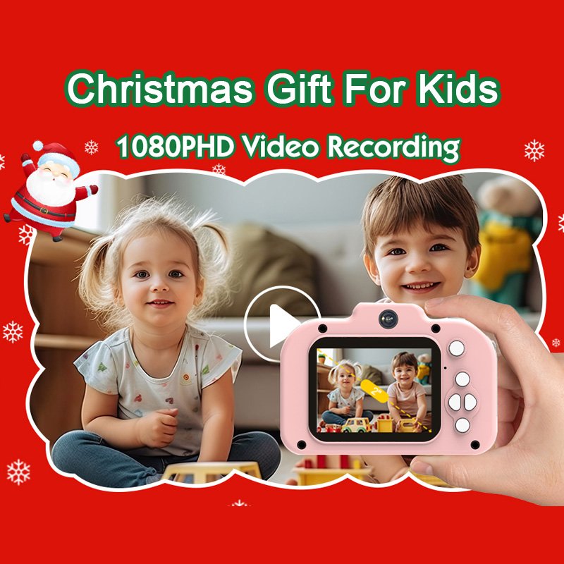 2024 Christmas Gifts Built-in Flash Dual Lens 1080P HD 30FPS Photo Video Mini Digital Camera For Kids