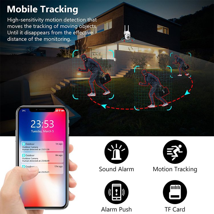 Smart Home Indoor 2mp Wifi Ip Camera Surveillance Security System Outdoor House Ptz Security Camera Wireless Mini Cctv Camera