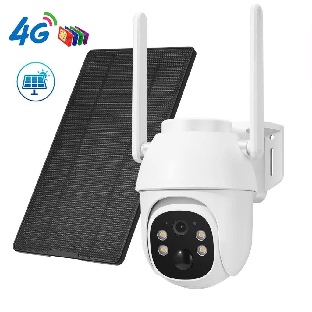 4G LTE-FDD SIM card Solar Camera big Battery Outdoor Wireless PTZ Camera Security(B1/B3/B5/B7/B8/B20)