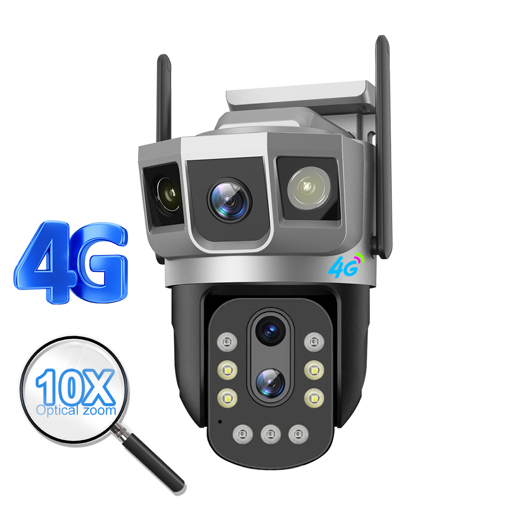 V380Pro 4MP 4G Wireless PTZ Camera Home 2K Video Dual Lens 10X Optical Zoom IP Surveillance 4G SIM Card CCTV Security Camera