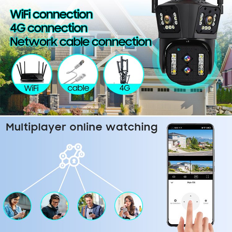 LEVOFAST 8K HD 10X optical zoom security camera 16MP Four Lens IP CCTV Camera ptz remote control Dual Lens network camera