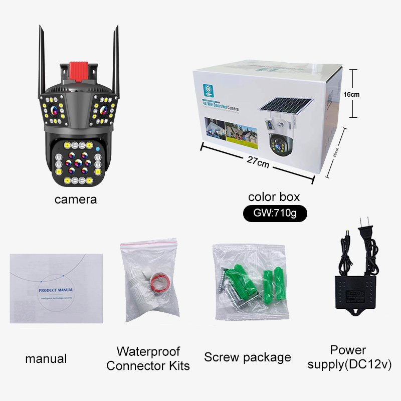 IPC360 New Arrival 3 Lens 4MP Wireless Security PTZ Camera Home Outdoor WiFi Network IP PTZ Camera