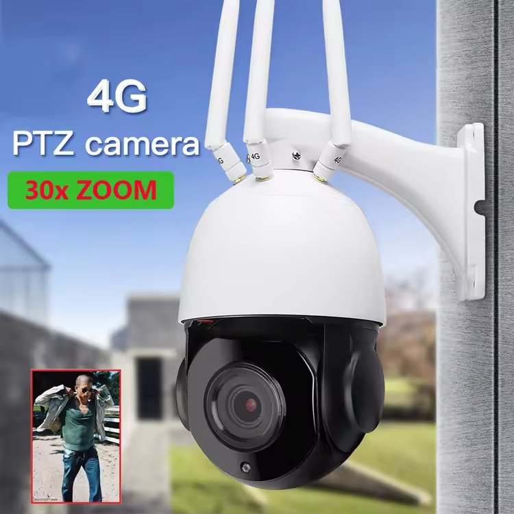 30X Auto Zoom 5MP HD IP PTZ Camera 4G WiFi Wireless PTZ Network Camera 30X Optical Zoom Camera Battery Powered 24 Hours