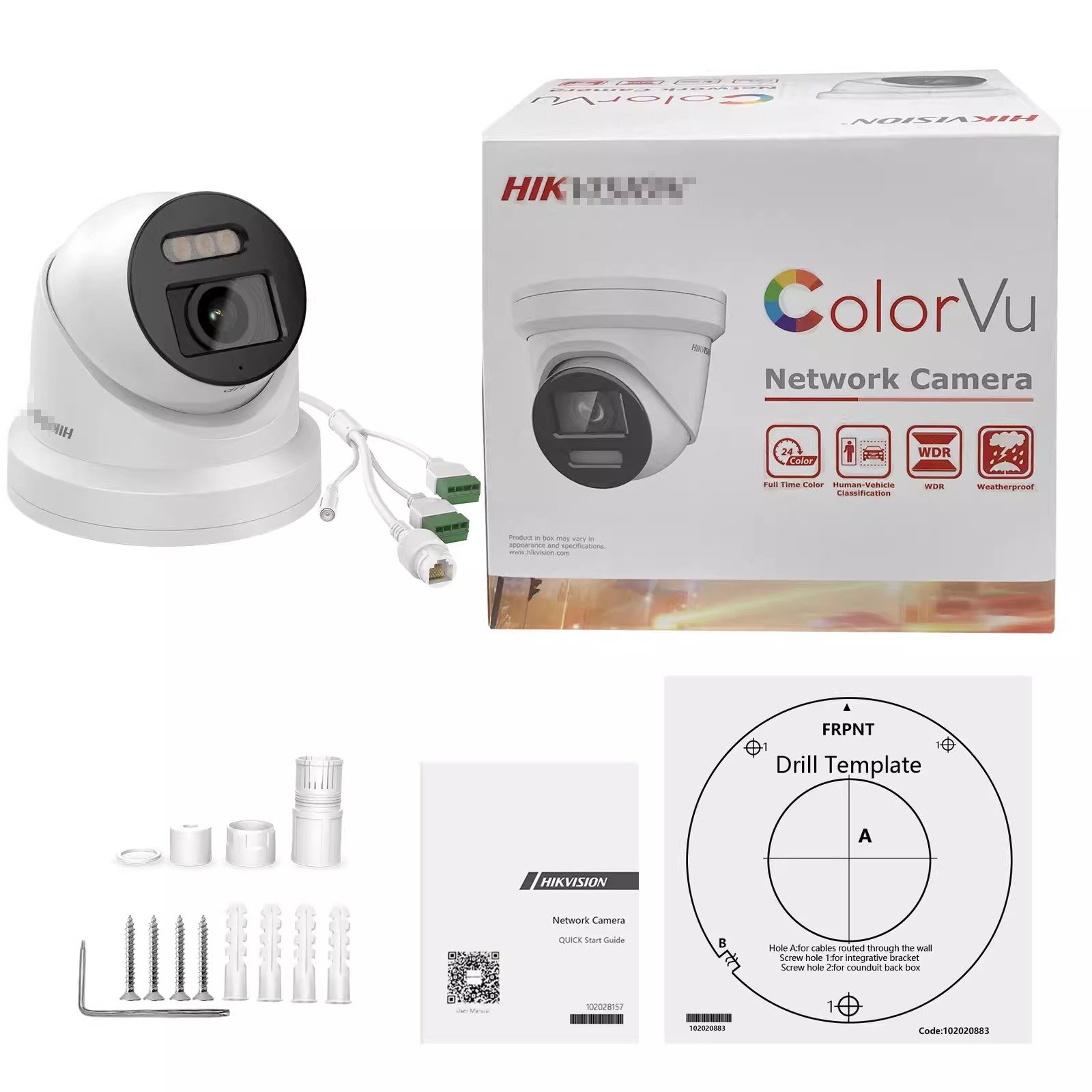 Original HIK 8MP ColorVu Fixed Turret DS-2CD2387G2-LU POE IP CCTV Camera Security Network Camera