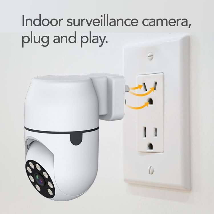 Indoor 2MP Yoosee APP Voice Alarms Smart Plug Wifi Security 360 PTZ CCTV Network Light Bulb Camera