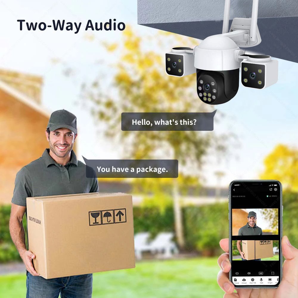 Yoosee Outdoor 6K 12MP Real 3 Lens 360 Dome Security Bullet Camera Home Wifi IP PTZ Surveillance Network CCTV Cameras Wireless