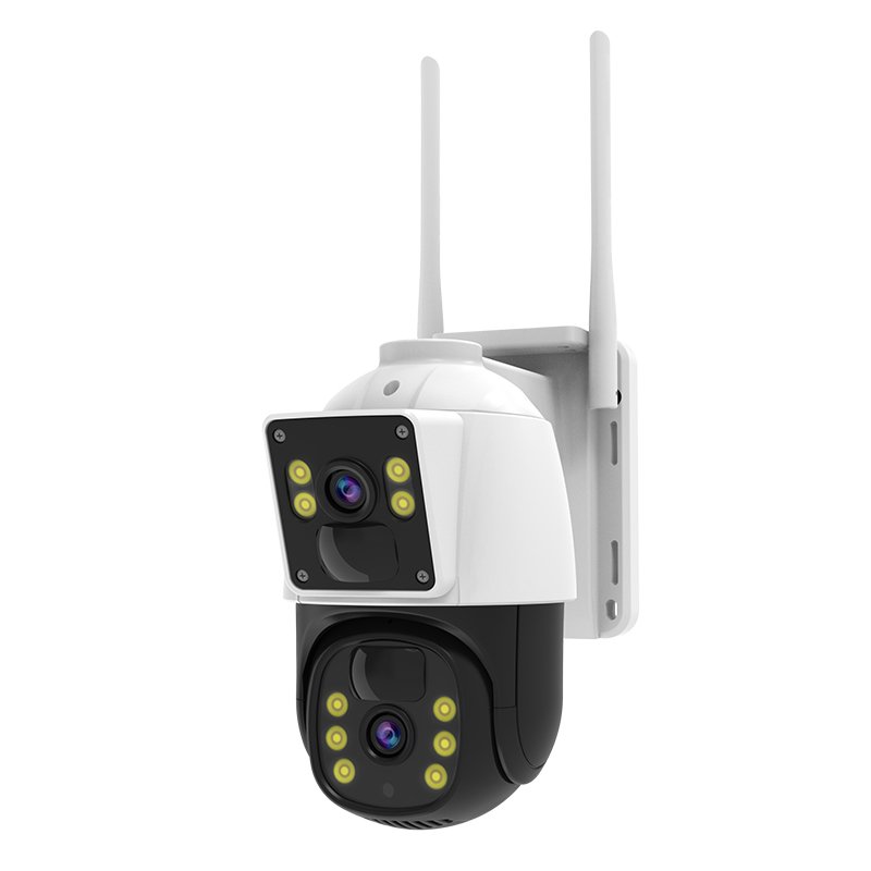 Waterproof Dual Lens 6MP Color Night Vision Video Camera Auto Tacking Security CCTV Cloud Smart Asian 4G Sim Card Solar Camera