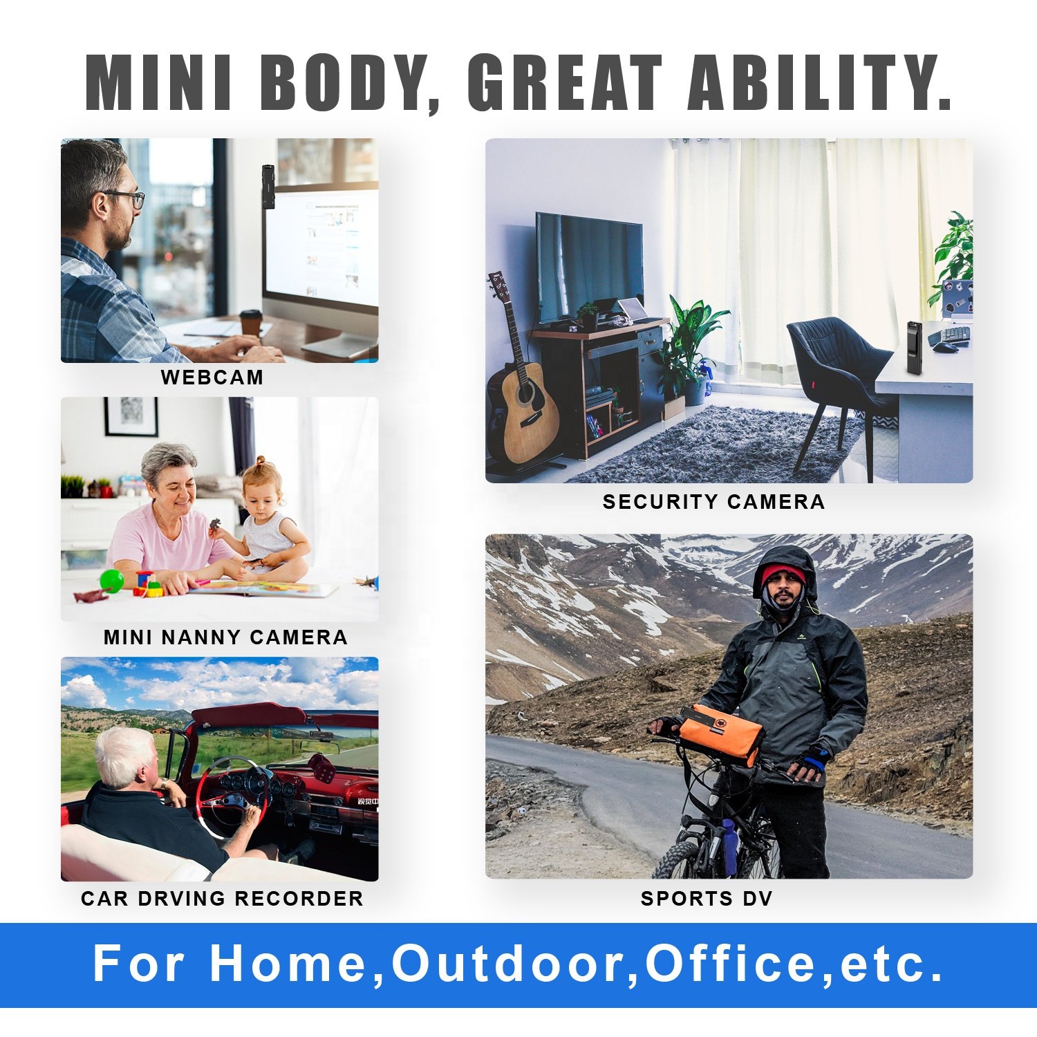 A3 1080P New HD Mini Camera 1080P Motion Video Digital Cam Camera for Home Office Business Meeting