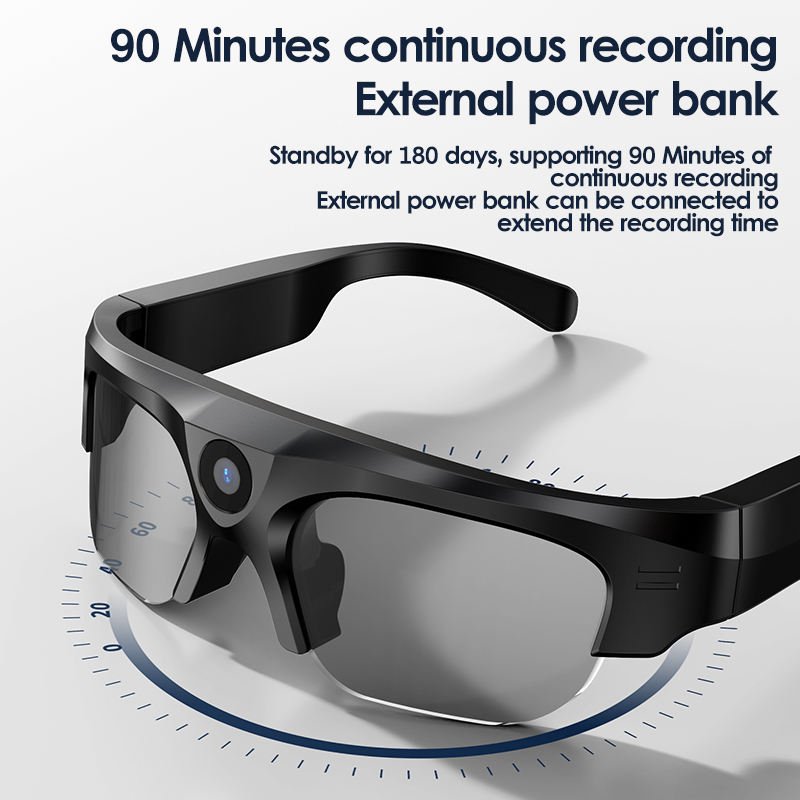 Portable IPX6 Waterproof Wireless Sport Action 2K 4K HD Micro Cameras Headphone Smart Glasses Sunglasses Mini Camera Outdoor