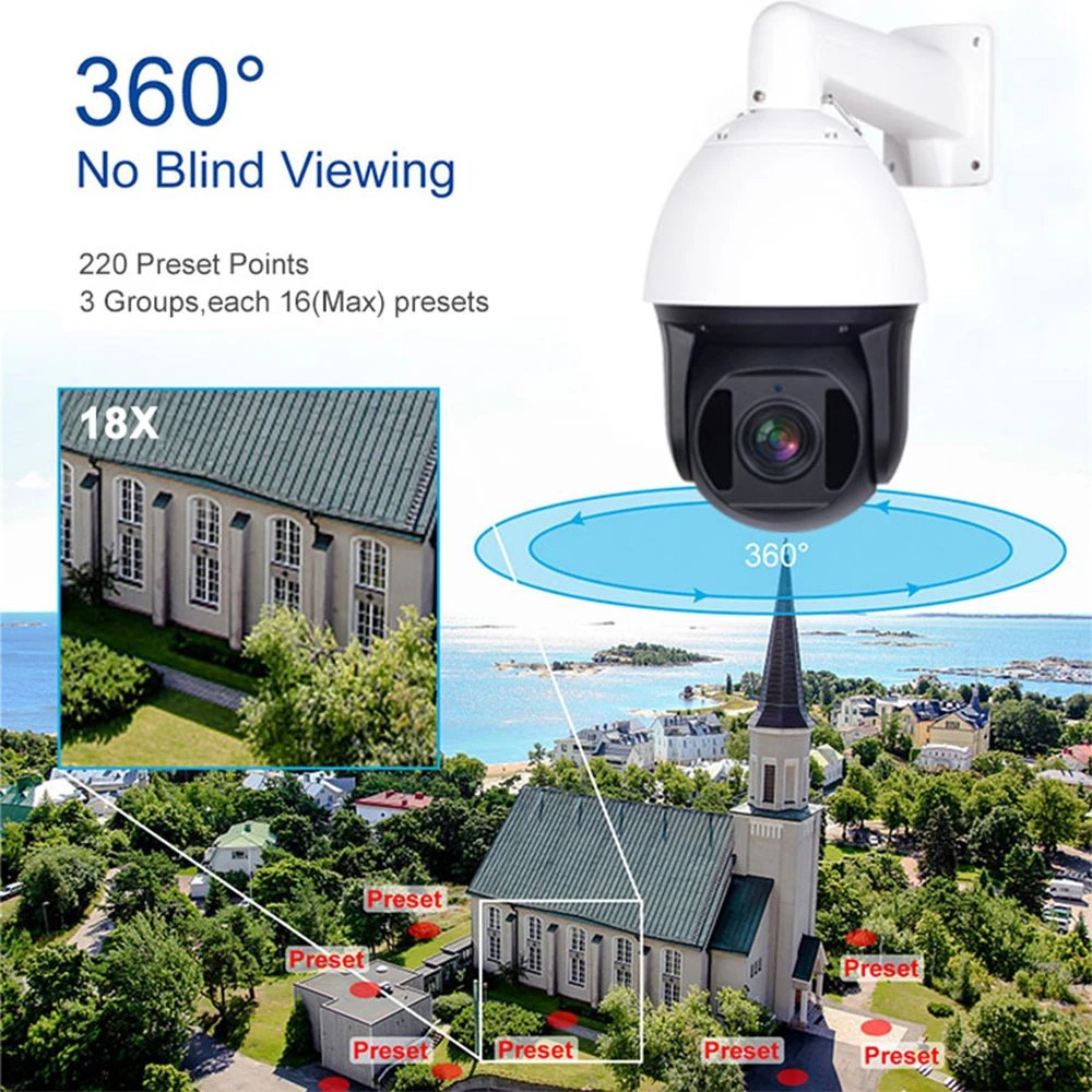 36X Zoom 8MP POE Analog 4'' Mini PTZ AHD/TVI/CVI/CVBS Sony IR Waterproof CCTV Camera