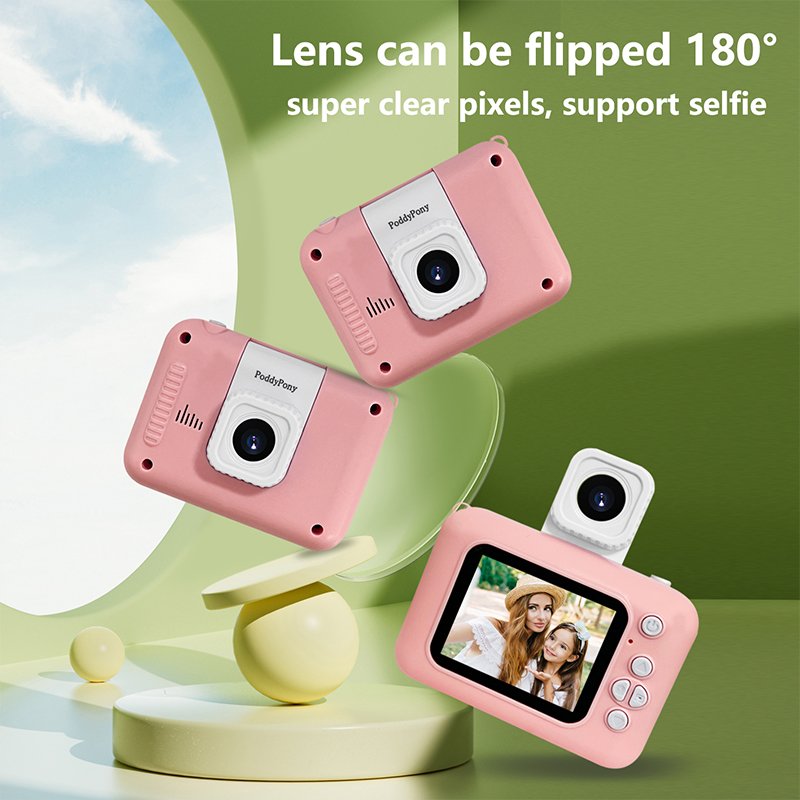 PoddyPony Kids Digital Camera Toys Outdoor Photography For Kids 2.0 inch Hd Screen Mini Camera For Child Birthday Gift