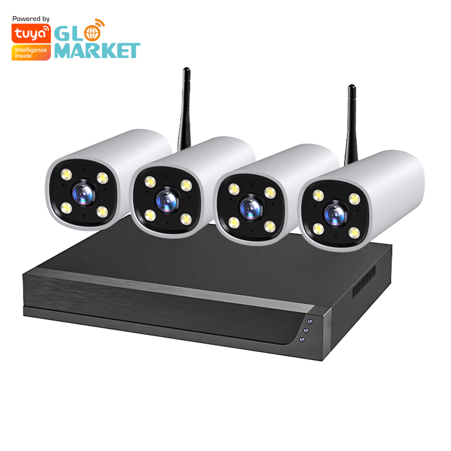 Glomarket Outdoor Wifi 3MP 8 Channel Security Ip Cameras Cctv Camera System Home Nvr Kit Surveillance Waterproof Network Camera