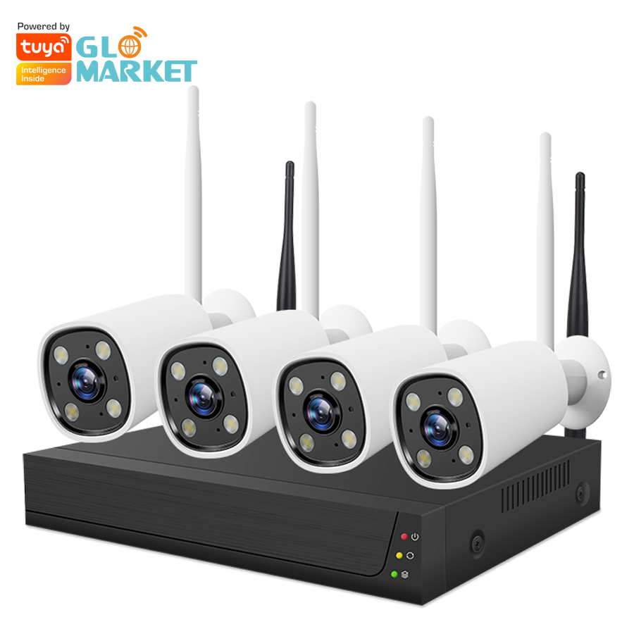 Glomarket Outdoor Wifi 3MP 8 Channel Security Ip Cameras Cctv Camera System Home Nvr Kit Surveillance Waterproof Network Camera