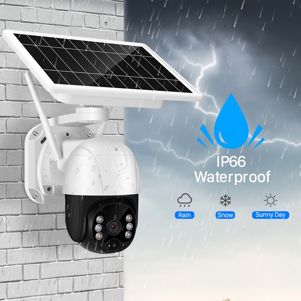 Drop Shipping HD 4mp iCSee WiFi Network Camera Solar Outdoor with PIR Human Detection Battery Security Night Vision IP CAMERA