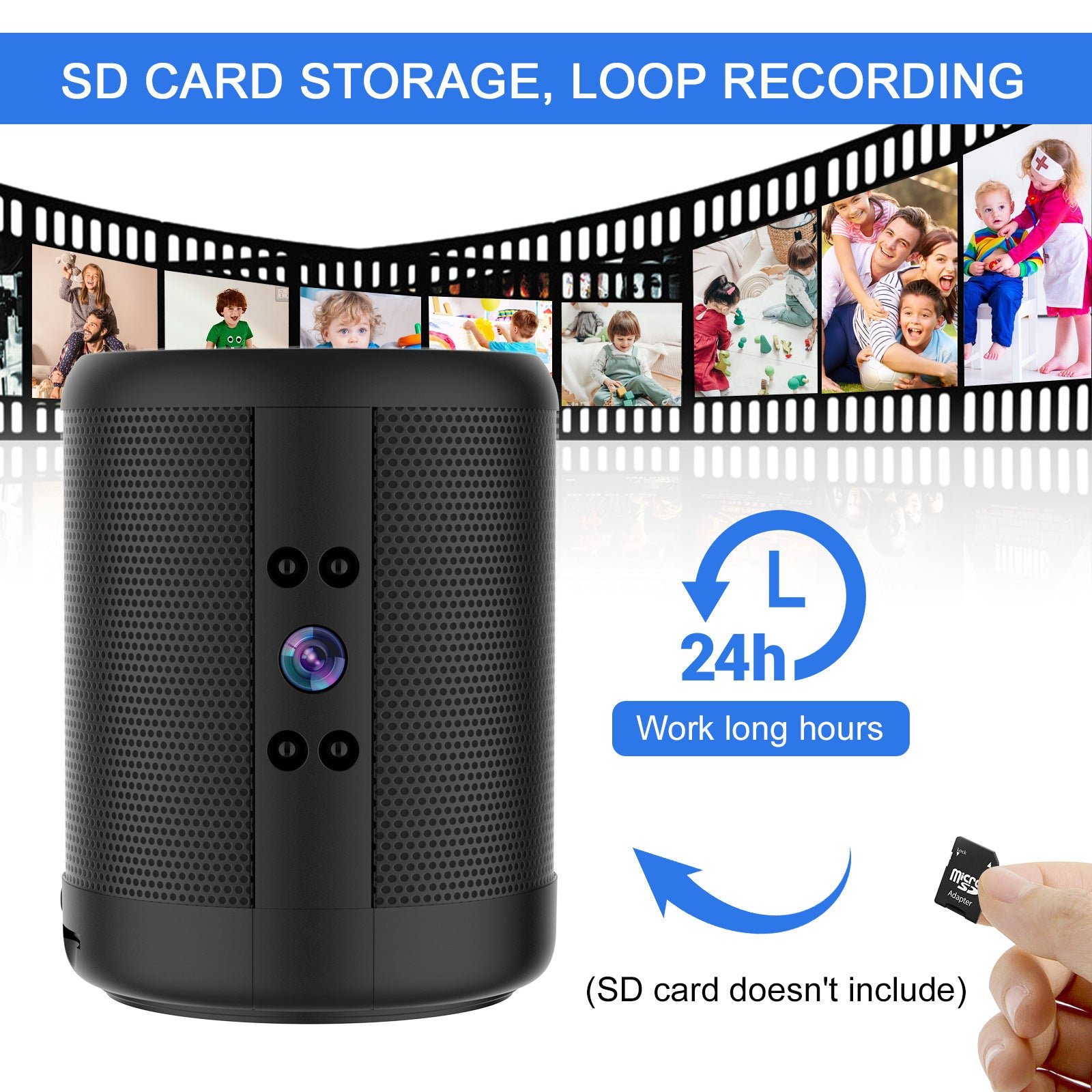 Smart Surveillance Camera Two-way Audio Conversation HD Plug-in-free Remote Intercom Night Vision Blue-tooth Speaker Mini Camera