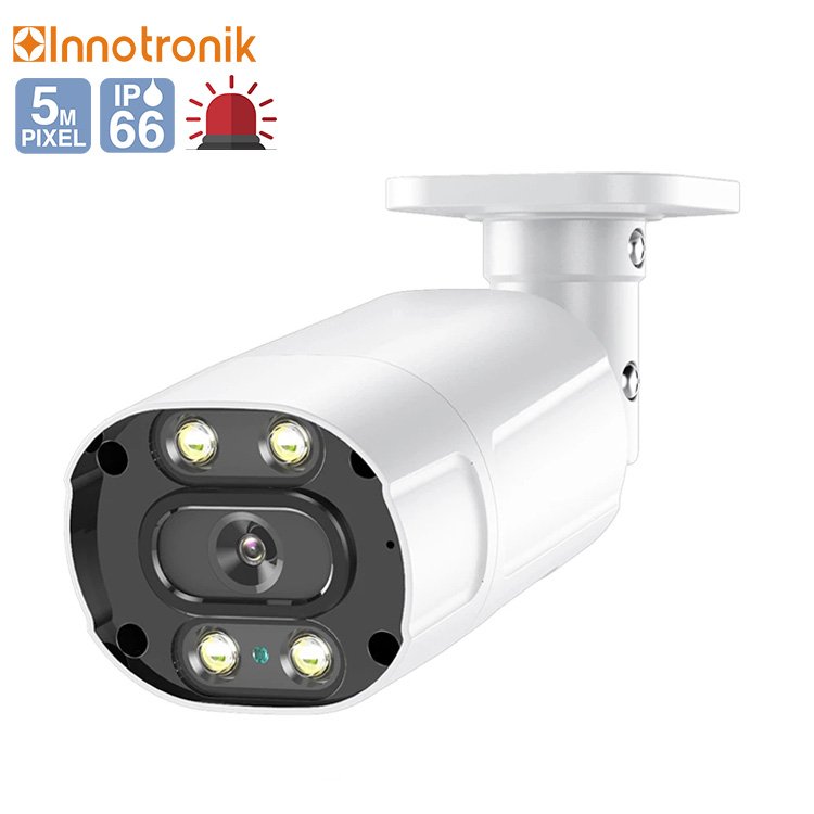 Innotronik Newest Smart 5MP Wifi Outdoor Waterproof Security Camera Wireless Video Surveillance Camera DC 12V White H.265 CMOS