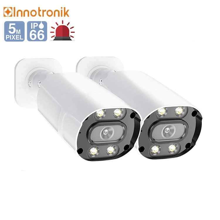 Innotronik Newest Smart 5MP Wifi Outdoor Waterproof Security Camera Wireless Video Surveillance Camera DC 12V White H.265 CMOS