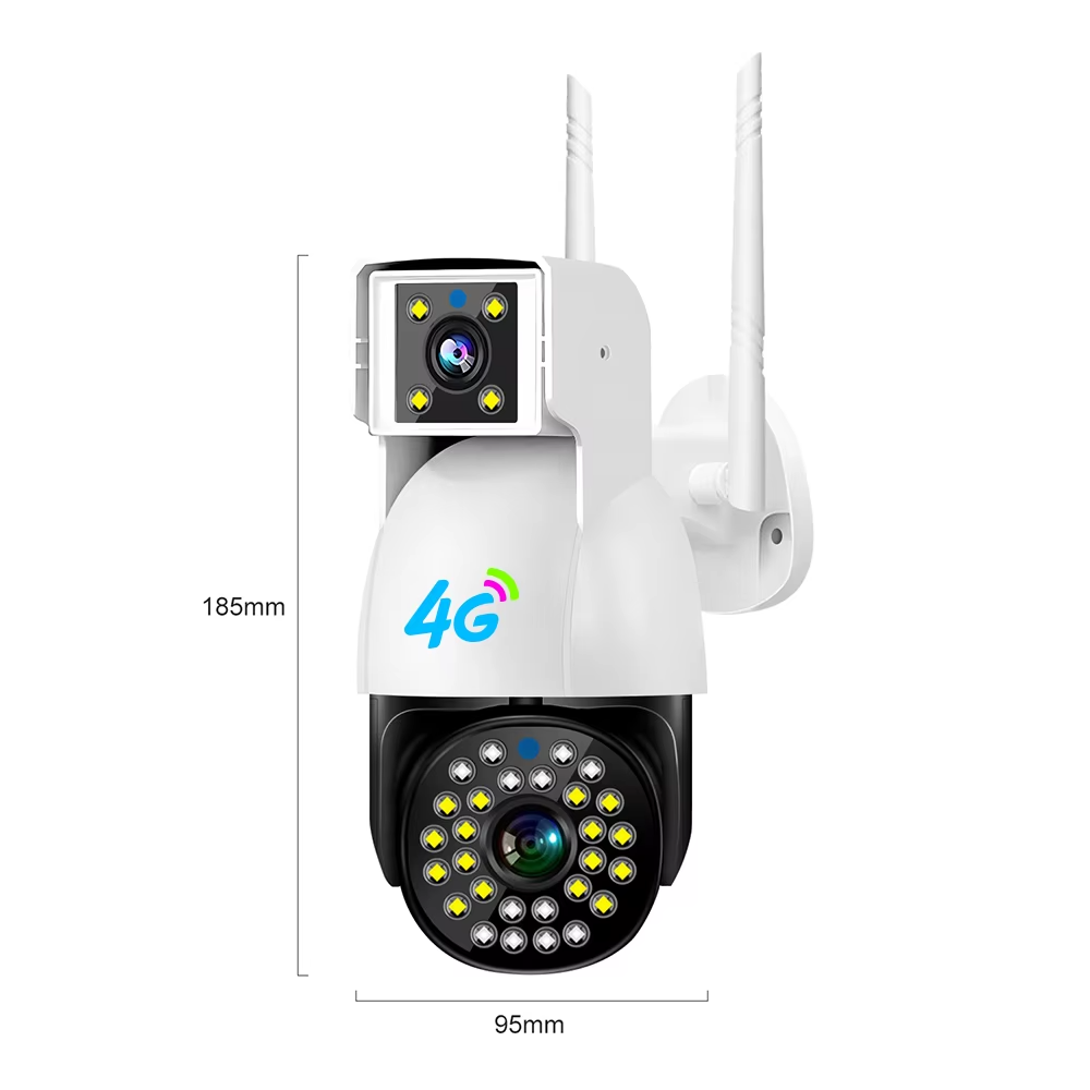 V380 4G Wifi Outdoor Security Camera Dual Lens Smart PTZ Camera CCTV System Human Tracking Wireless Camera