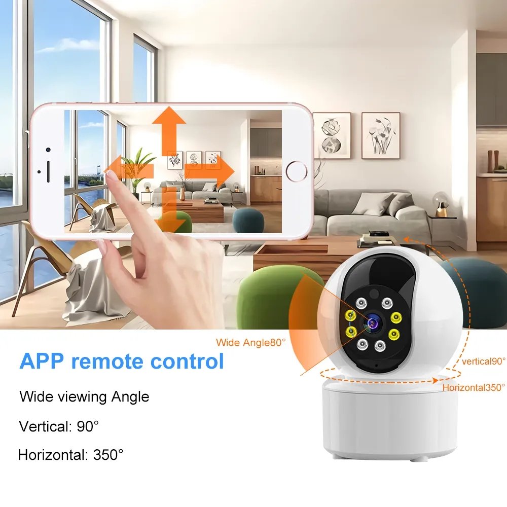 Baiwangli V380 3MP WIFI Home Security Camera Q18S-H Indoor Mini PTZ with AUTO Tracking & Two-Way Audio for Baby Monitoring