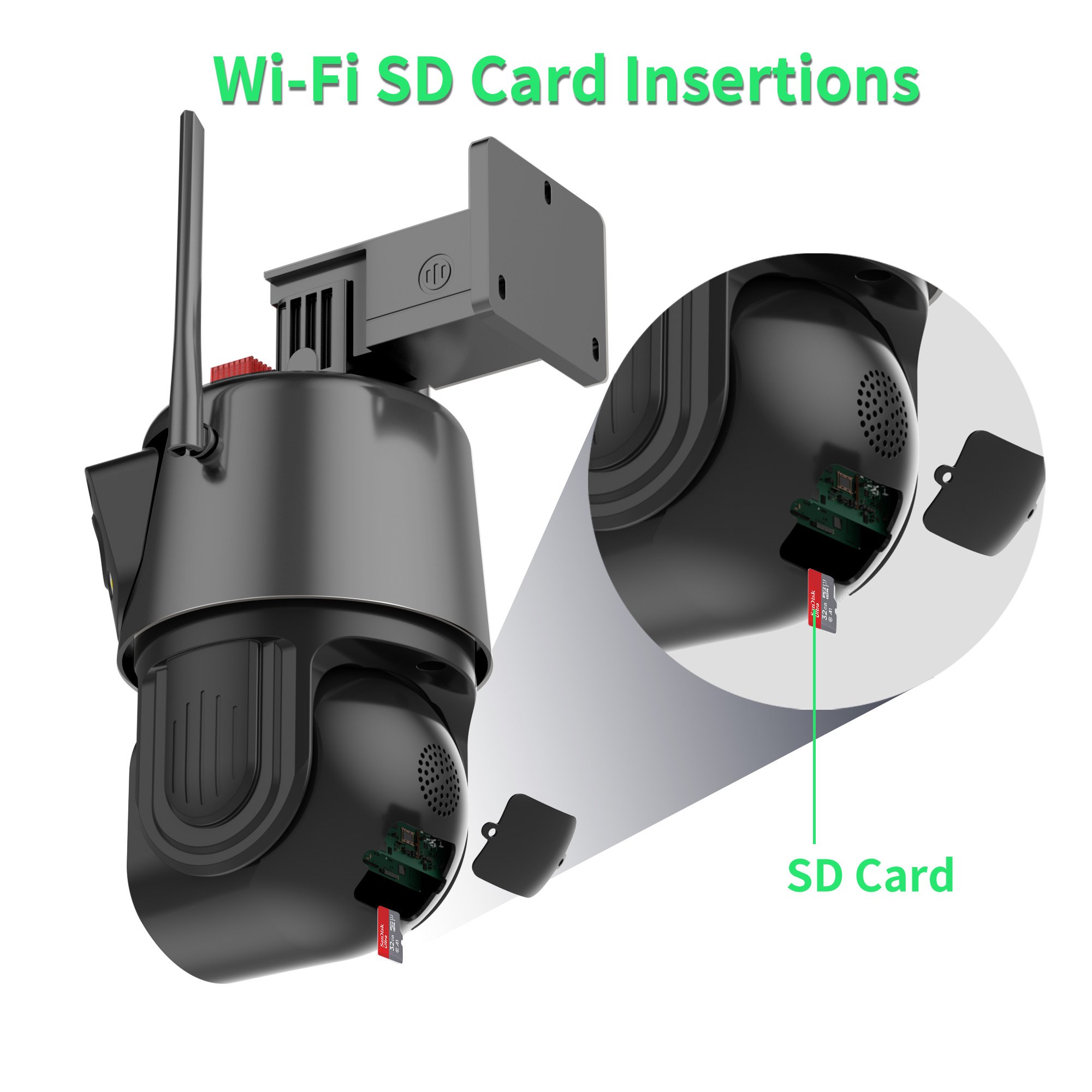 Icsee 12Mp Ptz Camera 50x Zoom Triple Lens Wireless Security Camera 360 Infinite Rotation 393Ft Night Vision Network Camera