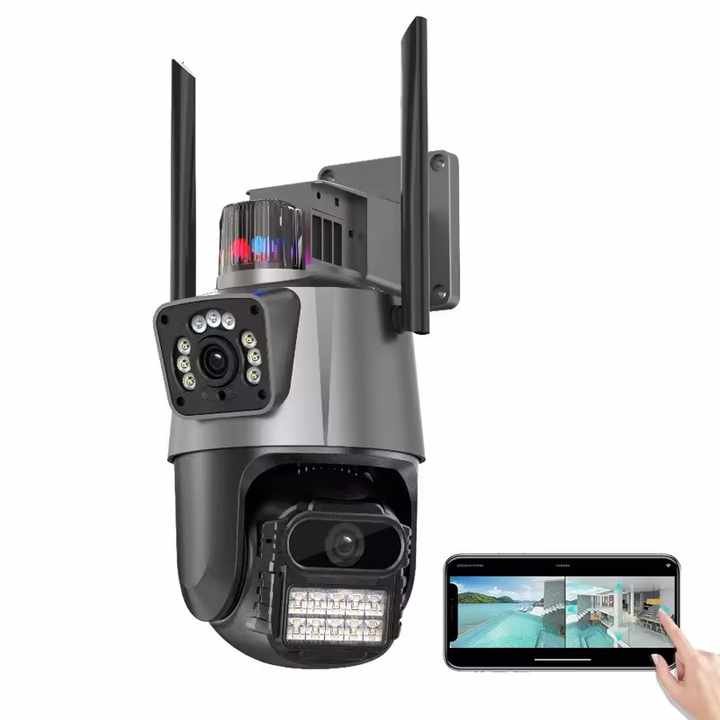 6Mp Dual Lens Ptz Outdoor 2-Way Audio Smart Home AI Tracking Motion Detection Security Camera