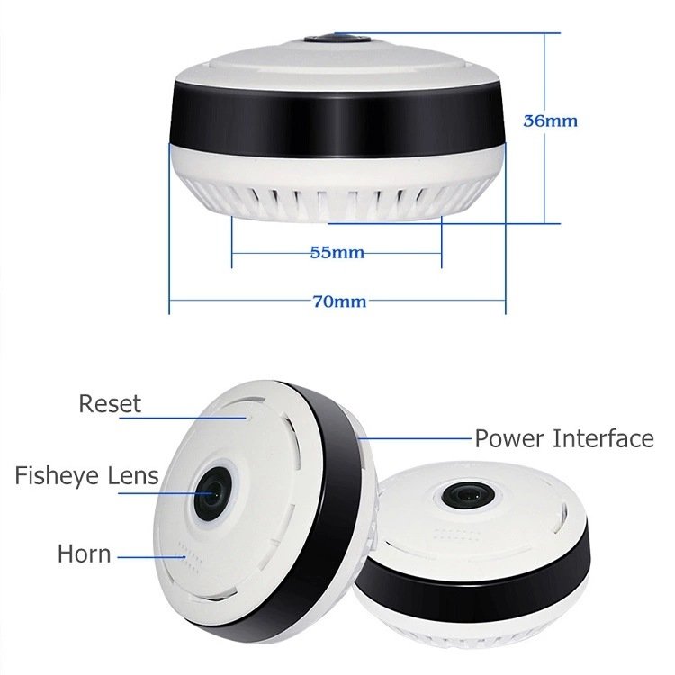 camara de seguridad wifi 360 fisheye full view v380 network camera