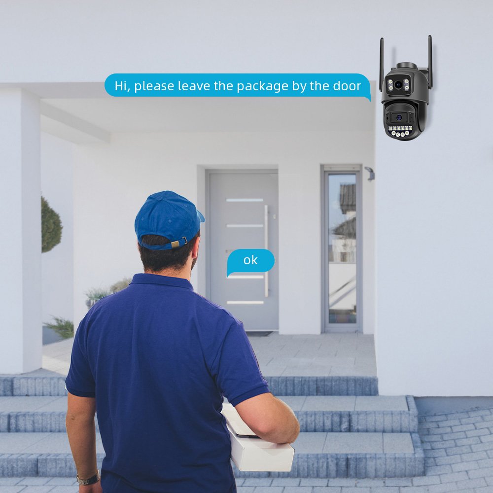 Rscamtom 5Ghz Outdoor Dual Lens Network Camera Humanoid Detection Automatic Tracking and Alarm Security Camera