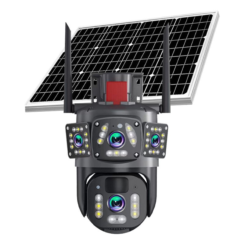 solar camera 4G V360PRO Three eyes and two pictures outdoor solar closed circuit camera 1080P Card 32G