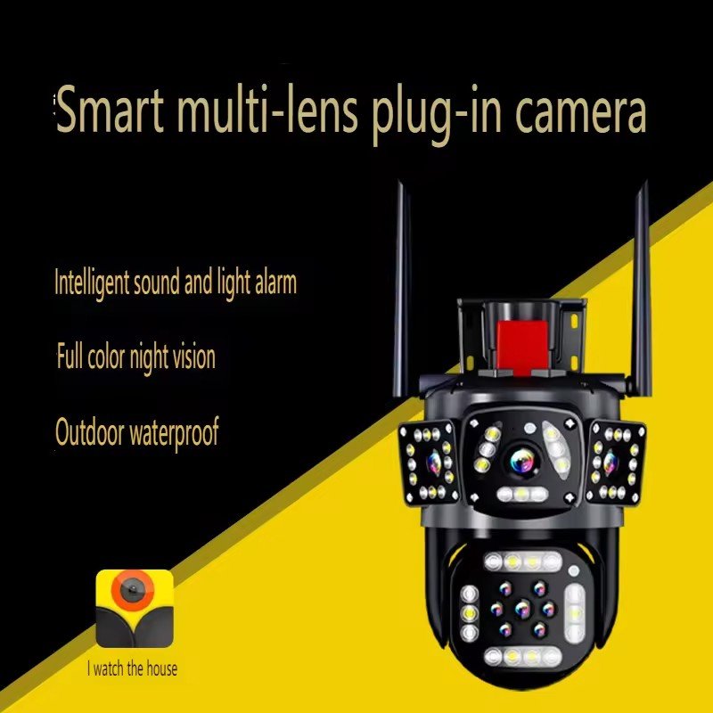 solar camera 4G V360PRO Three eyes and two pictures outdoor solar closed circuit camera 1080P Card 32G