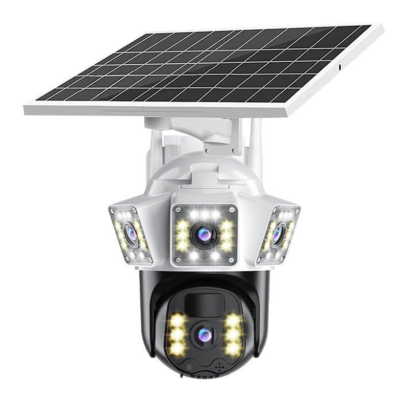 solar camera 4G V360PRO Three eyes and two pictures outdoor solar closed circuit camera 1080P Card 32G