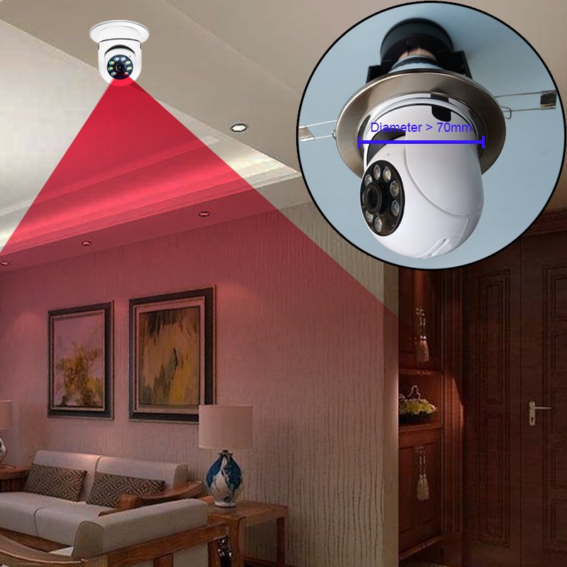 1080P Wireless 5G Bulb PTZ Camera 360 Degree Panorama Smart Home Security CCTV E27 IP WiFi Camera