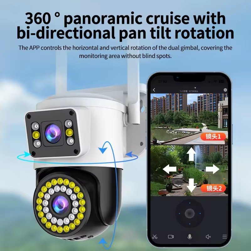 WIFI 4MP Smart Wifi PTZ camera Outdoor Detect Two Way Audio H.265 Home CCTV monitor IP Network Camera
